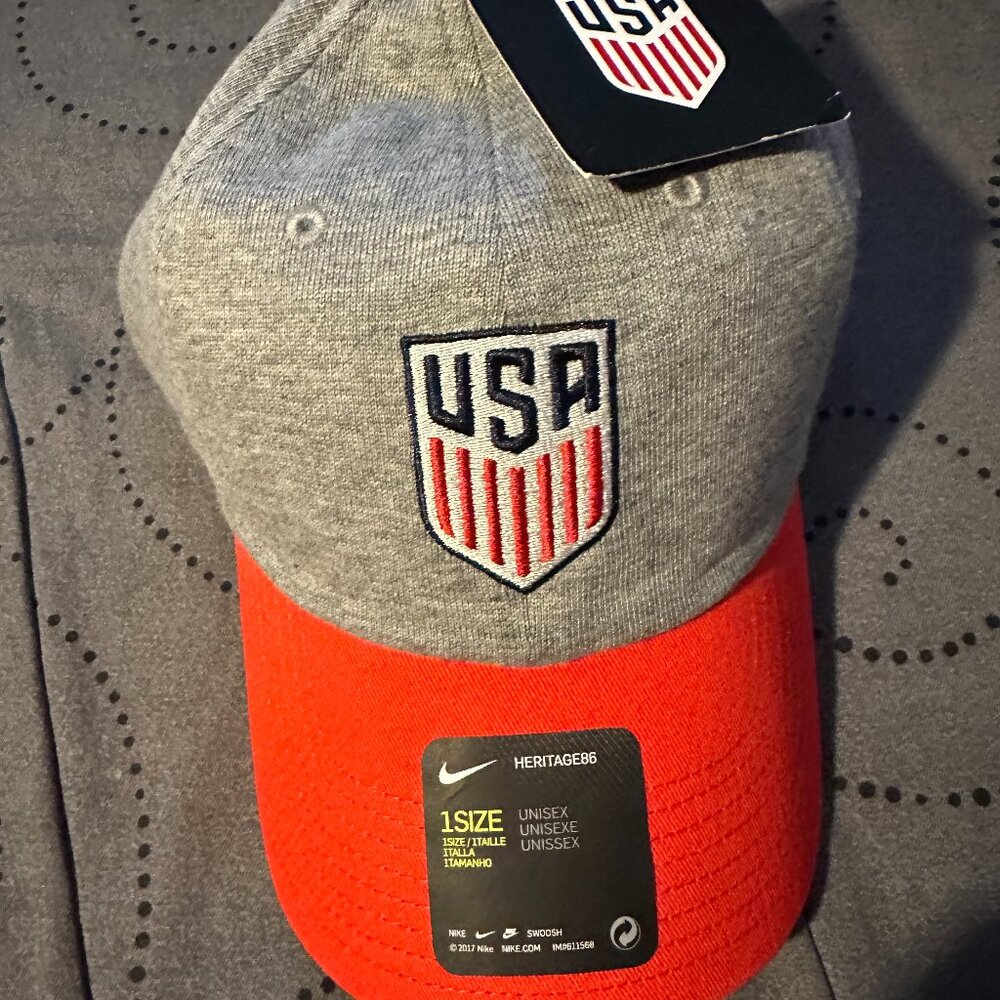 NIKE USA OLYMPIC TEAM USA APPAREL AUTHENTIC GRAY & RED HAT